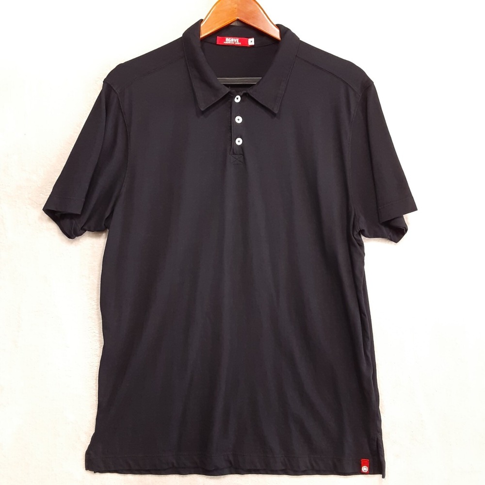 Agave Denim Mens Supima Cotton Polo Shirt Sz.M/Black/Standard Fit/Style K-1354